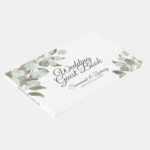 Watercolor Eucalyptus Elegant Boho Chic Wedding Guest Book