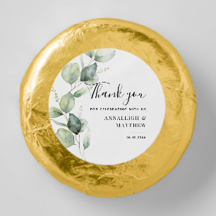 Watercolor Eucalyptus Elegant Script Wedding Dipped Oreo Cookie Favors