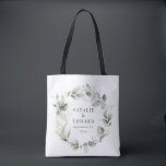 Watercolor eucalyptus elegant wedding party favor  tote bag<br><div class="desc">Watercolor eucalyptus elegant green wedding party favor cookies. Part of a complete wedding suite</div>
