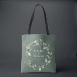Watercolor eucalyptus elegant wedding party favor tote bag<br><div class="desc">Watercolor eucalyptus elegant green wedding party favor cookies. Part of a complete wedding suite</div>