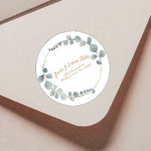 Watercolor Eucalyptus Envelope Address Seal