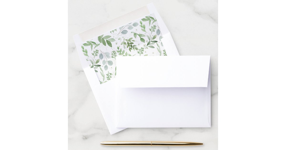 Watercolor Eucalyptus Envelope Liner A2 Zazzle