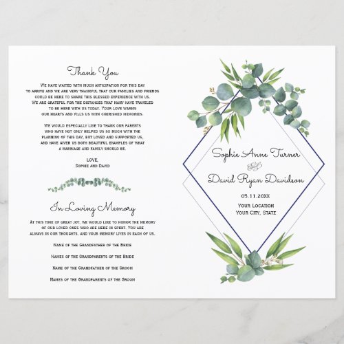 Watercolor Eucalyptus Floral Foliage Wedding