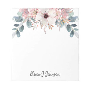 Watercolor Eucalyptus Floral  Notepad