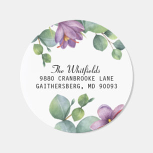Watercolor Eucalyptus Floral Return Address Label