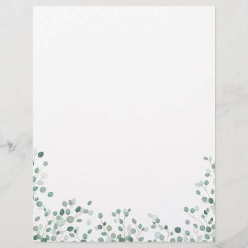 Watercolor Eucalyptus Foliage  Stationery