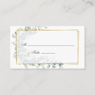 Watercolor Eucalyptus Geometric Wedding Place Card