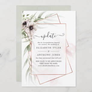 Watercolor Eucalyptus Geometric Wedding Update Invitation