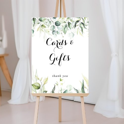 Watercolor Eucalyptus Green Cards and Gifts Sign