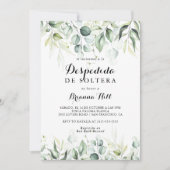 Watercolor Eucalyptus Green Spanish Bridal Shower  Invitation (Front)