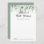 Watercolor Eucalyptus Green Wedding Well Wishes  Advice Card<br><div class="desc">This watercolor eucalyptus green wedding well wishes advice card is perfect for a rustic wedding. This artistic design features hand-drawn, watercolor eucalyptus green foliage, inspiring natural beauty. These cards are perfect for a wedding, bridal shower, baby shower, graduation party & more. Personalize the cards with the names of the bride...</div>