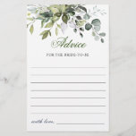 Watercolor Eucalyptus Greenery Advice Card<br><div class="desc">Watercolor Eucalyptus Greenery Advice Card.
Personalize with the bride to be's name and date of shower. 
For further customization,  please click the "customize further" link. If you need help,  contact me please.</div>