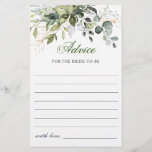 Watercolor Eucalyptus Greenery Advice Card<br><div class="desc">Watercolor Eucalyptus Greenery Advice Card.
Personalize with the bride to be's name and date of shower. 
For further customization,  please click the "customize further" link. If you need help,  contact me please.</div>