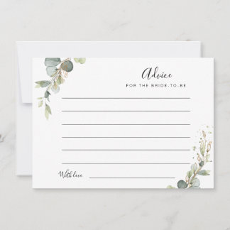 watercolor eucalyptus greenery advice card