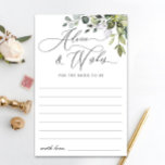 Watercolor Eucalyptus Greenery Advice Card<br><div class="desc">Watercolor Eucalyptus Greenery Advice Card.
Personalize with the bride to be's name and date of shower. 
For further customization,  please click the "customize further" link. If you need help,  contact me please.</div>