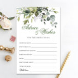 Watercolor Eucalyptus Greenery Advice Card<br><div class="desc">Watercolor Eucalyptus Greenery Advice Card.
Personalize with the bride to be's name and date of shower. 
For further customization,  please click the "customize further" link. If you need help,  contact me please.</div>