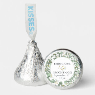 Watercolor Eucalyptus Greenery Blossoms Wedding Hershey®'s Kisses®