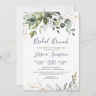 Watercolor Eucalyptus Greenery Bridal Brunch Invitation