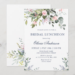 Watercolor Eucalyptus Greenery BRIDAL LUNCHEON Invitation
