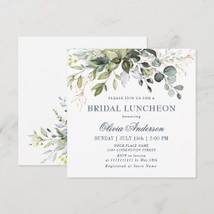 Watercolor Eucalyptus Greenery BRIDAL LUNCHEON Invitation