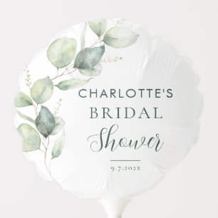 Watercolor Eucalyptus Greenery Bridal Shower Balloon