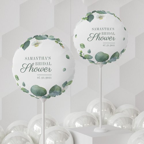 Watercolor Eucalyptus Greenery Bridal Shower Balloon