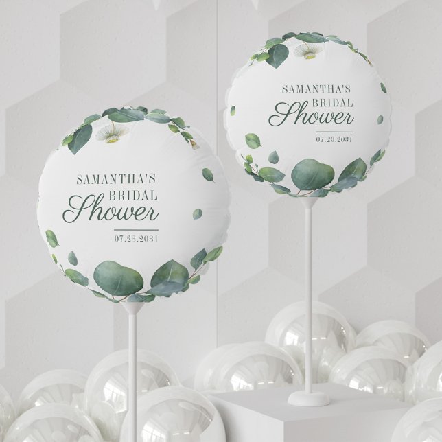 Watercolor Eucalyptus Greenery Bridal Shower Balloon (Creator Uploaded)