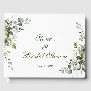 Watercolor Eucalyptus Greenery Bridal Shower Guest Book