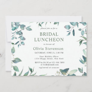 Watercolor Eucalyptus Greenery Bridal Shower Invitation
