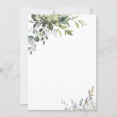 Watercolor Eucalyptus Greenery Bridal Shower Invitation (Back)