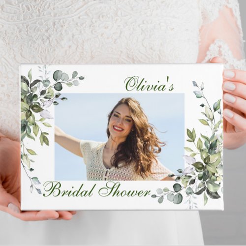 Watercolor Eucalyptus Greenery Bridal Shower Photo Guest Book