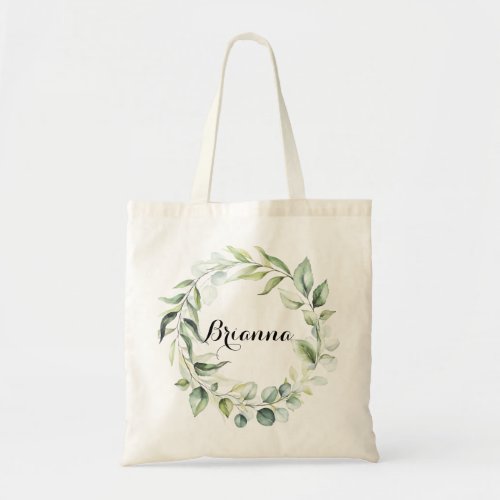 Watercolor Eucalyptus Greenery Bridesmaid  Tote Bag