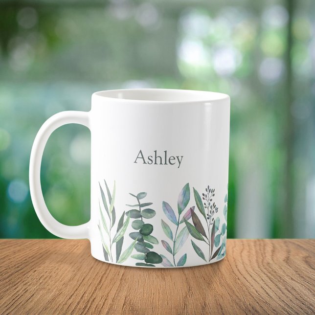 Watercolor Eucalyptus Greenery Coffee Mug (Creator Uploaded)