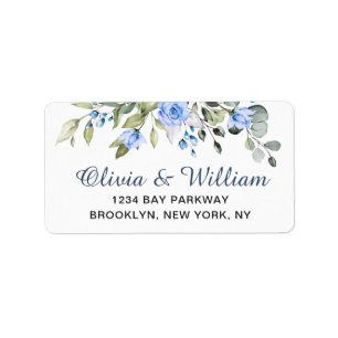 Watercolor Eucalyptus Greenery  Elegant Address Label