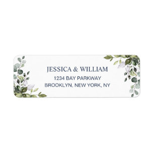 Watercolor Eucalyptus Greenery  Elegant Chic Label