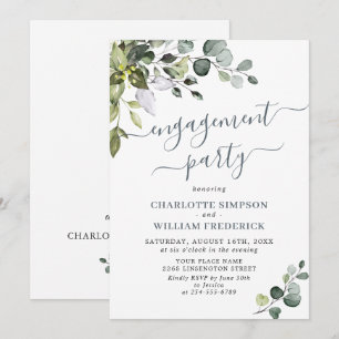 Watercolor Eucalyptus Greenery ENGAGEMENT PARTY Invitation
