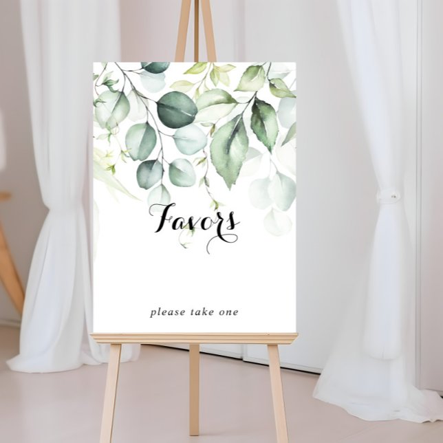 Watercolor Eucalyptus Greenery Favors Sign (Creator Uploaded)