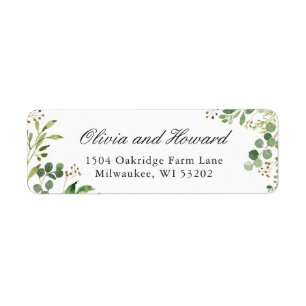 Watercolor Eucalyptus Greenery Foliage Leaves Label