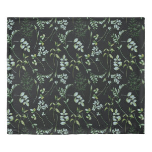 Watercolor Eucalyptus Greenery Leaves Duvet Cover