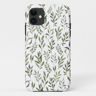 Watercolor Eucalyptus Greenery Leaves Pattern  iPhone 11 Case
