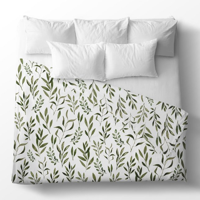 Watercolor Eucalyptus Greenery Leaves Pattern  Duvet Cover (Creator Uploaded)