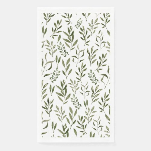 Watercolor Eucalyptus Greenery Leaves Pattern  Paper Guest Towels