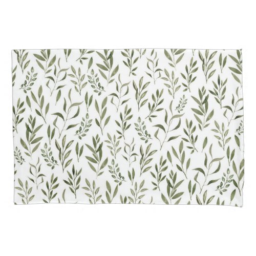 Watercolor Eucalyptus Greenery Leaves Pattern Pillow Case