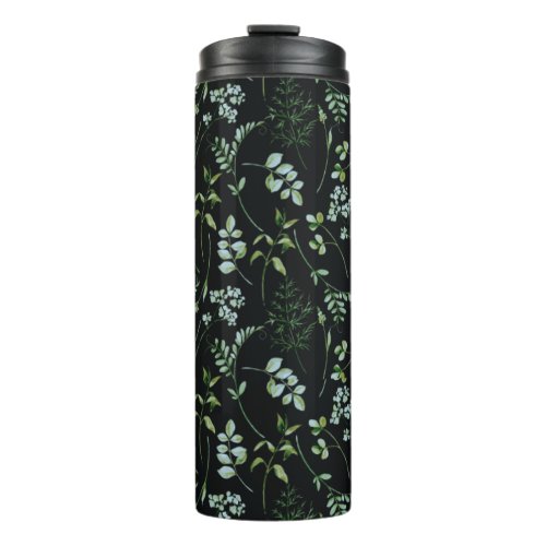 Watercolor Eucalyptus Greenery Leaves Thermal Tumbler