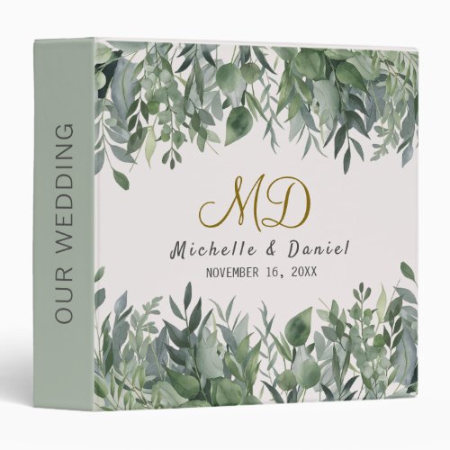 Watercolor Eucalyptus Greenery Monogram Wedding   