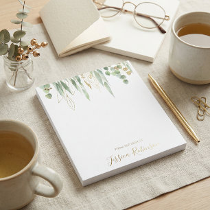 Watercolor Eucalyptus Greenery Personalized Notepad