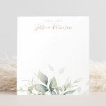 Watercolor Eucalyptus Greenery Personalized Notepad<br><div class="desc">Create your own elegant personalized watercolor eucalyptus greenery notepad with your custom name.</div>