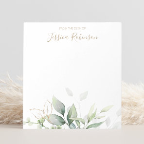 Watercolor Eucalyptus Greenery Personalized Notepad