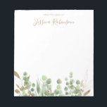 Watercolor Eucalyptus Greenery Personalized Notepad<br><div class="desc">Create your own personalized watercolor eucalyptus greenery notepad with your custom name.</div>