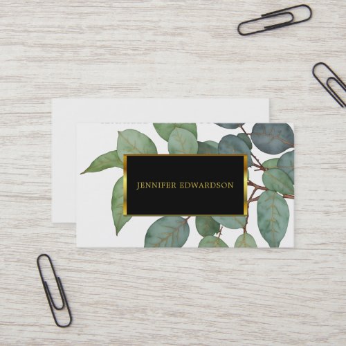 Watercolor eucalyptus greenery professional business card